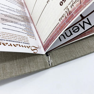 Small MOQ Legal Letter <b>A4</b> A5 Size Cocktail Menu Book Fabric Menu <b>Folder</b> with Elastic Band Restaurant Menus - Product Image 3