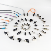 Conector Circular M12 de 3-4 Pines con Código AX, Macho y Hembra, IP67, Cable Personalizado de 1m para Maquinaria de Automatización Industrial