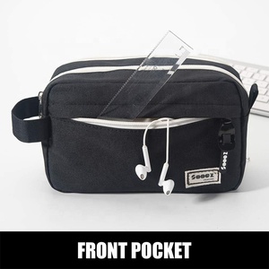 <span class=keywords><strong>Trousse</strong></span> à crayons grande capacité en tissu Oxford avec fermeture éclair et poignée, design minimaliste, pour fournitures scolaires – Vente en gros personnalisée - Product Image 5