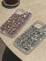 Coque de téléphone de luxe scintillante avec diamants pour iPhone 18 17 15 16 Pro Max, étui transparent brillant avec strass pour 13 14 Plus 11