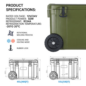 Double Zone 12v Portable Fridge Freezeprotective Foot <b>Pad</b> Compressor Car Refrigerator With <b>Locks</b> Portable Car Refrigerator - Product Image 6