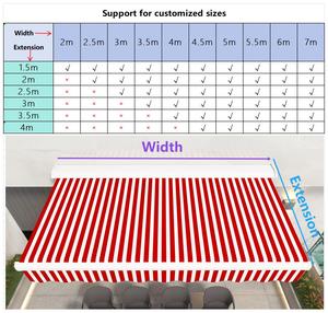 Điện điều khiển từ xa gấp cánh tay có thể thu vào mái hiên với Acrylic Sail rainproof & UV bảo vệ biểu tượng tùy chỉnh - Product Image 6