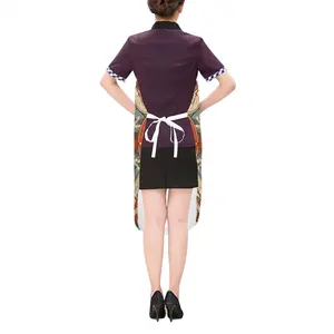 Imagen personalizada babero de cocina de lino sin mangas estilo Retro grande grado comercial lavable reutilizable para limpieza diaria Chef uso sin bolsillos - Product Image 3