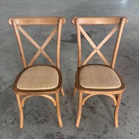 Chaise empilable en bois de hêtre et chêne à dossier croisé pour mariage, salle à manger, style vignoble