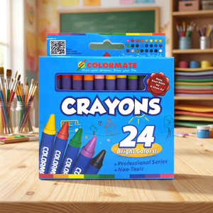 COLORMATE Muestras Gratis, Juego de Pasteles al Óleo Lavables, No Tóxicos y Borrables de 24 Colores para Niños, en Plástico - Product Image 2