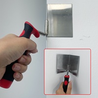 Kit de 14 pièces en acier inoxydable pour raclage et peinture, comprenant 8 racloirs de différentes tailles, 4 rouleaux à mastic et une perche d'extension, pour murs, coins et cloisons sèches