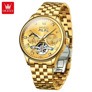 Montre homme OLEVS 7023 de luxe, squelette automatique mécanique, avec calendrier des phases lunaires 24 heures, étanche. - Product Image 3