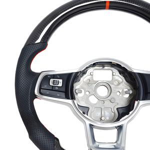Volant de direction en cuir Nappa rouge avec marquage de calibrage en carbone pour VW <span class=keywords><strong>Golf</strong></span> <span class=keywords><strong>7</strong></span> Mk7 2015-<span class=keywords><strong>2019</strong></span>, <span class=keywords><strong>prix</strong></span> de gros - Product Image 4