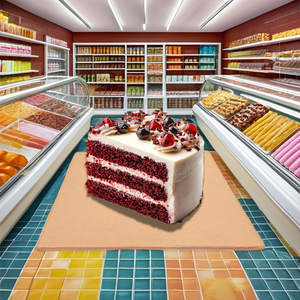 Plateau carré orange pour gâteaux, cupcakes, pâtisseries, présentation alimentaire, en papier de qualité alimentaire - Product Image 3
