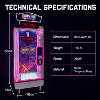 Machine de jeu d'arcade à monnayeur Pachinko, jeu de défi ludique 10 secondes, avec distributeur de cadeaux, en métal, petite, pour aire de jeux intérieure, version anglaise