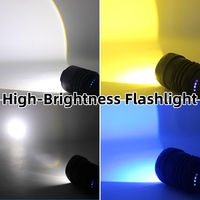 Linterna LED con Zoom e Indicador de Batería, Recargable por USB, Linterna Táctica Impermeable para Camping y Senderismo