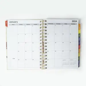 Hot Sale 2024 2025 Planner Agenda Calendar Yearly Weekly Monthly Diary Daily Goal Wellness Journal Hardcover Notebook