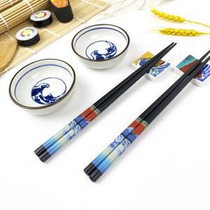 Tikar bambu sushi fujiyama Jepang baru 8 buah set piring makan sushi peralatan khusus keramik dengan sumpit - Product Image 2
