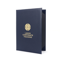 Funda para Diploma de Graduación Mondon ZS110, de Cuero Sintético con Logotipo Estampado, Tamaño A4, con Interior de Moiré