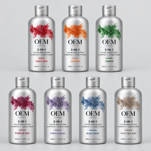 OEM 3-in-1 Farbdepotierendes Shampoo Conditioner 300ml Semi-Permanente Haarfärbemaske für Gefärbtes Haar Private Label - Product Image 1