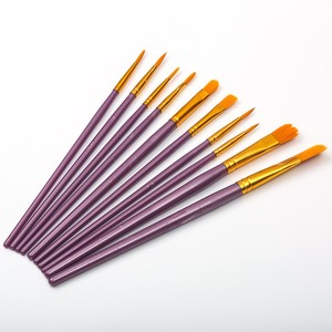 Juego de pinceles de madera coloridos Acrílico/Acuarela/Gouache/Suministros de pintura al óleo con mango de plástico Material de pelo de nailon - Product Image 5