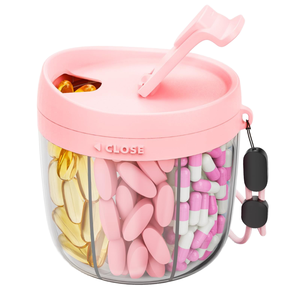 Portable Food-Grade PS Plastic Pill Organizer Seven Compartments Weekly <b>Storage</b> <b>Box</b> <b>Waterproof</b> Custom Logo Option Foreign Trade - Product Image 1