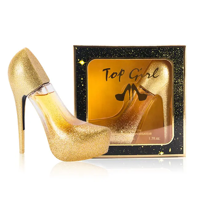 China Manufacturer Fashion The Girl Gold Color High Heels Shape 50 ML Perfume Bottle