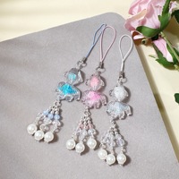 Mengda veilleuse carpe queue de poisson rouge bijoux à bricoler soi-même accessoire porte-clés, chaîne de téléphone portable suspendu corde meilleur ami petit cadeau.