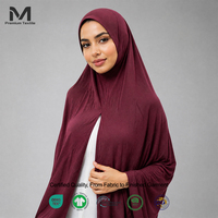 Khimar rouge bordeaux facile à porter pour femmes musulmanes, en soie ultra douce, de qualité supérieure, ultra confortable, essentiel pour les sorties