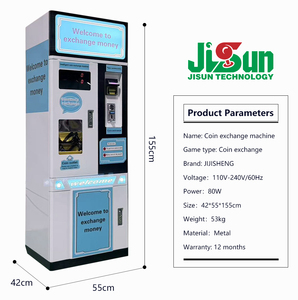 Cambiador de Monedas Metálico <span class=keywords><strong>Comercial</strong></span> con Aceptador de Billetes, Máquina de Cambio de Monedas para Centros de Juegos, Pistas de Bolos y Arcades - Product Image 2