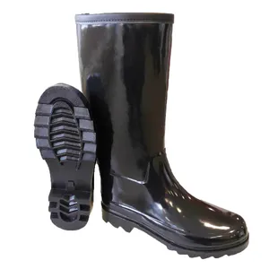 Damen Tall Shiny Rubber Boots Passen Sie glänzende schwarze Gummistiefel an