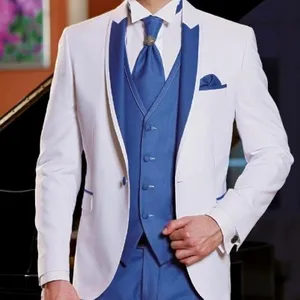 Costume de mariage pour hommes, 3 pièces, veste, gilet et pantalon, vêtement de marié, soirée bal de promo, 2020
