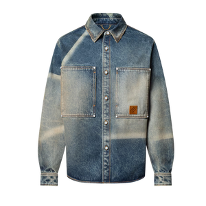 Veste en jean T pour <span class=keywords><strong>homme</strong></span> Chemise à boutons pour le travail Soudure sur le chantier Anti-brûlure et résistant à l'usure Col rabattu multi-poches - Product Image 3