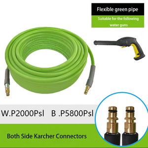 Accessoires pour nettoyeur haute pression 5800 PSI : <span class=keywords><strong>Tuyau</strong></span> de sortie haute pression, <span class=keywords><strong>tuyau</strong></span> antidéflagrant, <span class=keywords><strong>tuyau</strong></span> de nettoyage souple vert - Product Image 5