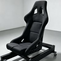 Simulador de Carreras de Realidad Virtual Ergonómico con Perfil de Aluminio 40160, Paquete de Cabina de Simulación con Soporte para Tres Monitores para Uso Doméstico