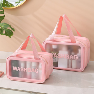 Bolsa de Cosméticos de PU Lavable, Transparente, con Cierre, Portátil, Personalizable, al por Mayor con MOQ Bajo - Product Image 2