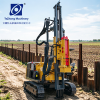 Pile driver solaire tout-terrain à chenilles |   Moteur puissant de 91 kW + télécommande |   Adapté aux conditions désertiques à haute température
