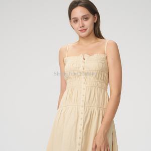 Vestido Mini Casual de Verano para Mujer, Personalizado, sin Mangas, con Tirantes Halter, de Lino y Algodón, con Diseño Sólido a la Moda - Product Image 5