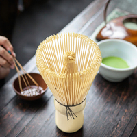 Logo personnalisé fait à la main traditionnel bambou artisanat 100% étiquette japonaise naturelle Matcha batteur à oeufs bouche pointue thé vert amélioré