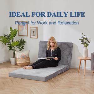 Surewal 3 inch tri-gấp du lịch của khách nệm bọt Topper với có thể tháo rời Bìa & lót chống thấm nước 25x75x3 inch - Product Image 3