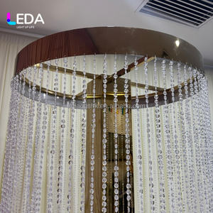 LEDA Soporte de Flores de Acero Inoxidable Dorado Brillante con Cortina de Cuentas, Centro de Mesa para Bodas, Soporte de Flores para Decoración de Eventos y Fiestas - Product Image 6