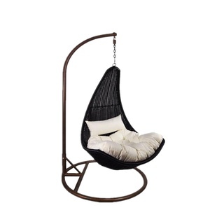 Modern PE Rattan Leaf Heavy Duty Hanging <strong>Swing</strong> <strong>Chair</strong> for Indoor <strong>Outdoor</strong> for Garden Courtyard Park Backyard Metal <strong>Swing</strong> <strong>Chair</strong> - Product Image 1