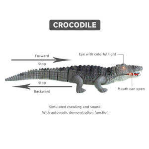 Jouet RC en plastique simulé pour enfants garçons, modèle de crocodile/gorille rampant, bouche ouvrable, animaux télécommandés avec son et lumière - Product Image 4