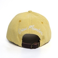 Fabricante personalizado bordado ajuste seis paneles de perfil medio calle europea cuero de pana ajustable lujo gorras de béisbol sombreros