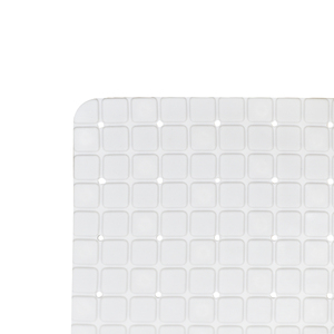 Tapis de douche en PVC blanc 55x55cm antidérapant avec ventouses et trous de drainage, anti-moisissure, antibactérien - Product Image 2