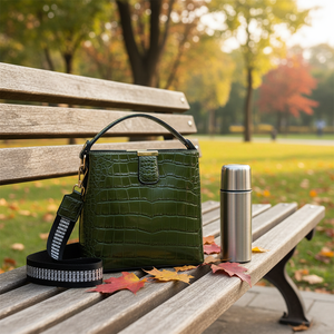 กระเป๋าถือสะพายไหล่ทรงโฮโบแบบวีแกนลายจระเข้ขนาดเล็กทรงสี่เหลี่ยม รุ่นแฟชั่นตะวันตก ปี 2026 สำหรับผู้หญิง - Product Image 1