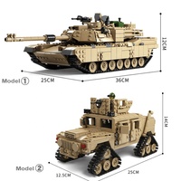 KAZI KY10000 2 in1 Militaire M1A2 Réservoir Tactique Suivi Hummer Voiture Blocs de Construction avec 6 Soldat Figure Briques Jouets Cadeaux