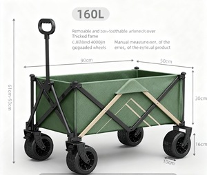 Large Capacity Four-Wheel Stainless Steel Wagon Portable Camping Adventure Folding Platform for Shopping Storage OEM Customized - Product Image 3