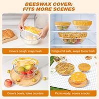 Herbruikbare bijenwas schaalhoezen op maat, 6-pack, rekbare grote voedselwraps voor kommen, brood, salade, fruit