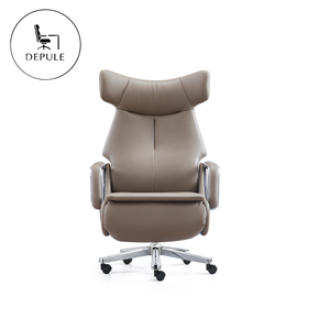 Chaise de bureau exécutive en cuir véritable, ergonomique et intelligente, avec chargeur USB et support lombaire - Product Image 2