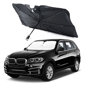 ที่บังแดดภายในรถพับอัตโนมัติผ้าไทเทเนียมปลอกหนังร่มกันแดด - Product Image 1