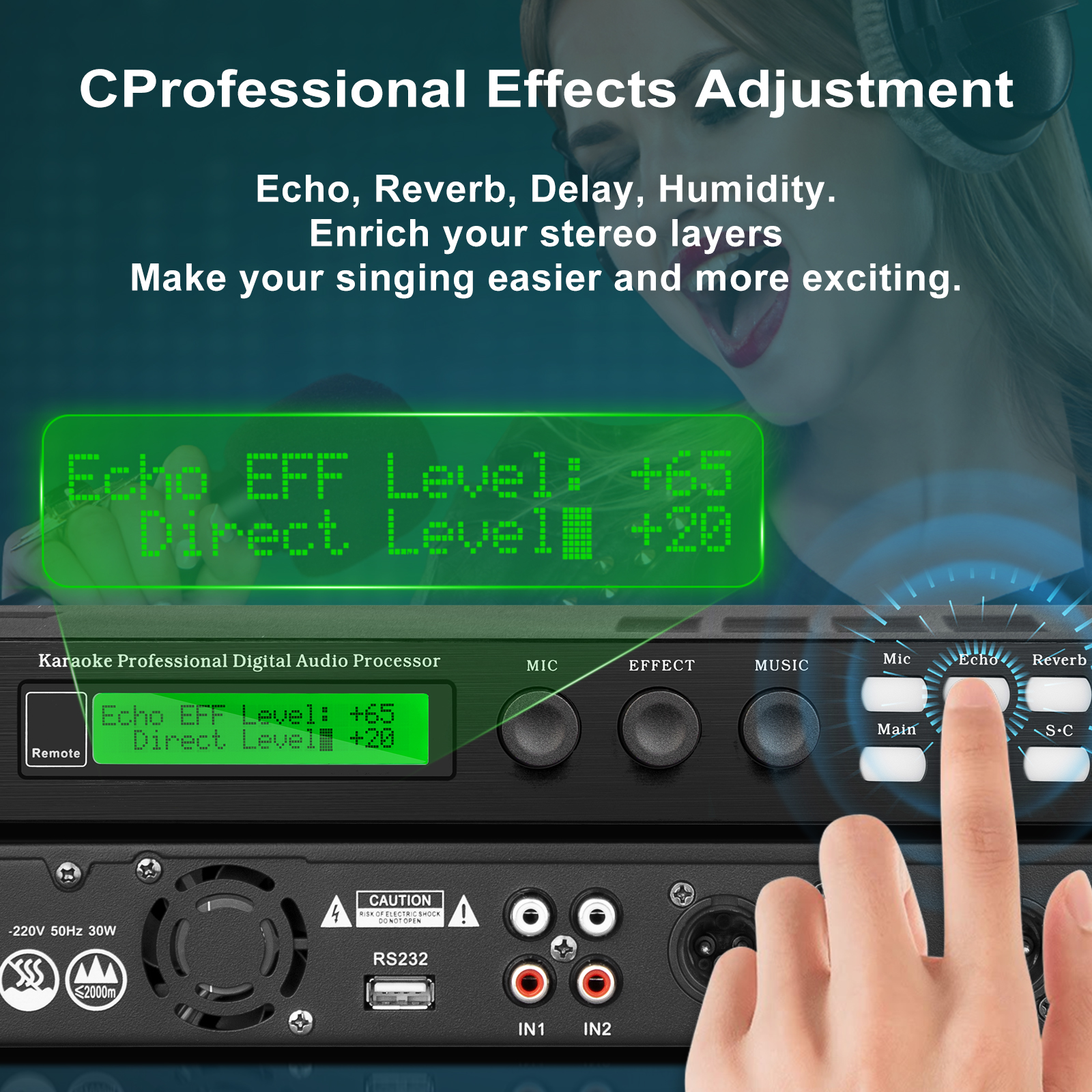 Depusheng X5 Digital Audio Processor - KTV Pre-Effector for Home