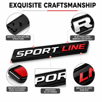 Badge de voiture en plastique ABS chromé, emblème automobile, à coller, installation facile, plaque signalétique personnalisée, adhésif 3M, étanche, argent, noir