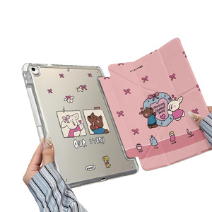 เคสแท็บเล็ตแบบพับสามตอนลายกระต่ายหัวใจ ใช้ได้กับ iPad 10 รุ่นที่ 9 รุ่นที่ 8 Pro 11 Mini 6 7 Air 4 5 ฝาครอบป้องกัน - Product Image 2