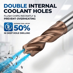 Mata Bor Twist Karbida Padat dengan Lubang Pendingin, Finishing Oksida Hitam, Panjang 118mm untuk Pengeboran Baja Tahan Karat 3D 5D 8D - Product Image 4